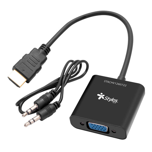 Adaptador VGA hembra a HDMI Stylos macho con Caja Negro