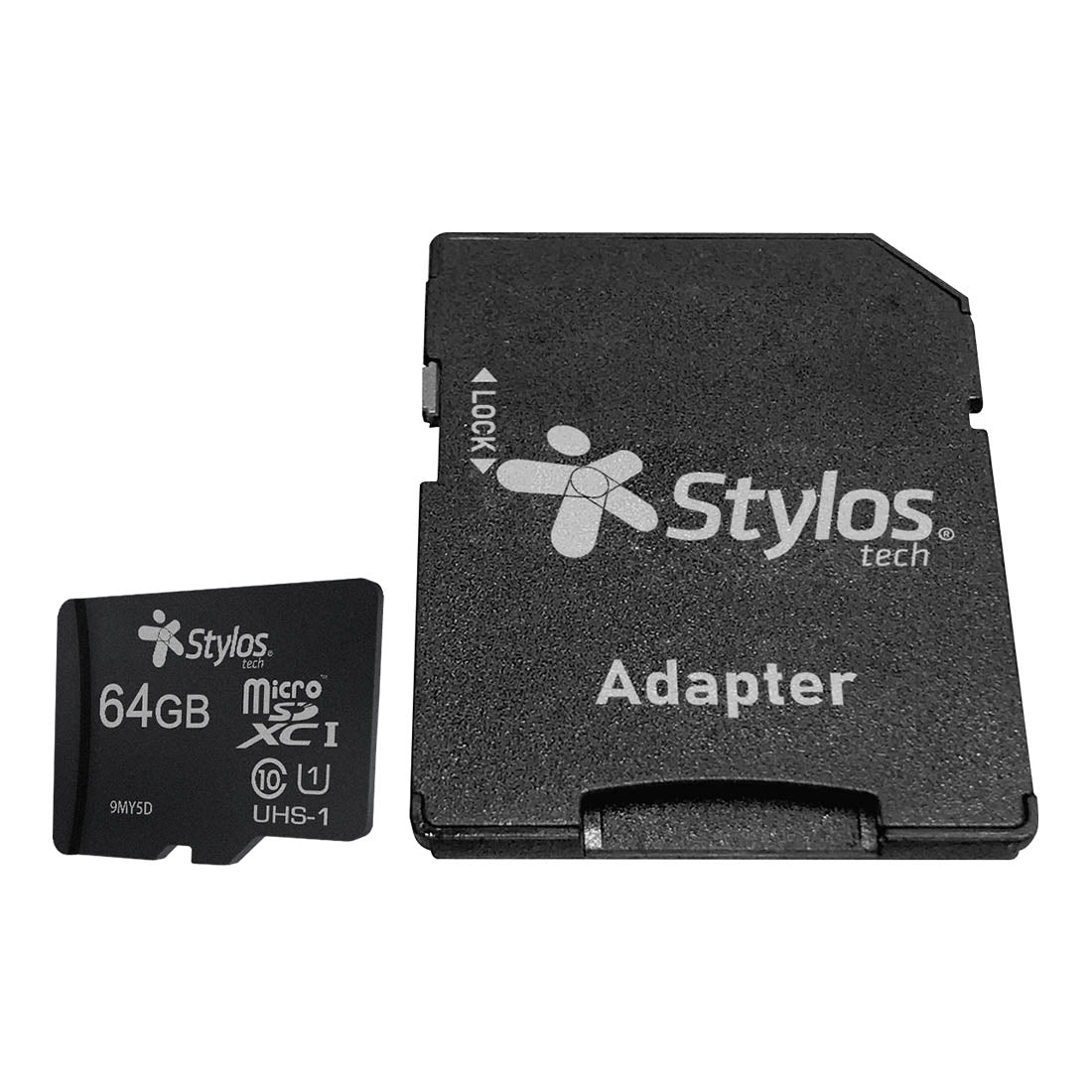 Memoria Stylos MicroSD 64GB UHS1 con adaptador Negro