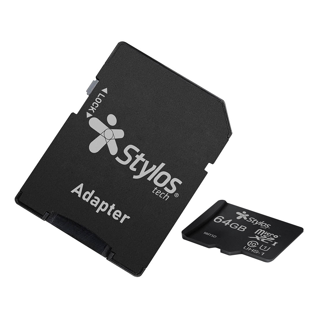 Memoria Stylos MicroSD 64GB UHS1 con adaptador Negro