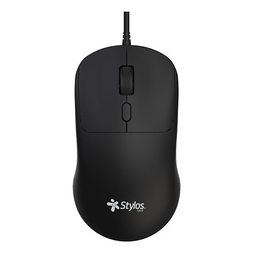 Mouse Alambrico Stylos 1,600 DPI Conexion USB 1.15m Negro