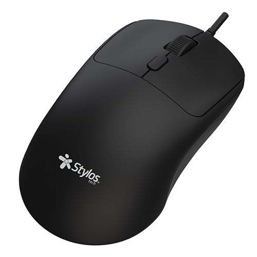Mouse Alambrico Stylos 1,600 DPI Conexion USB 1.15m Negro