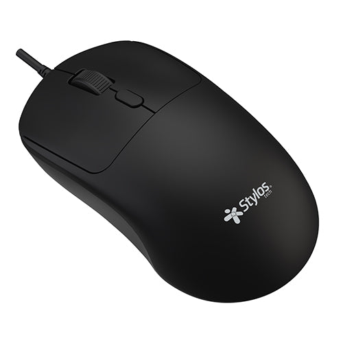Mouse Alambrico Stylos 1,600 DPI Conexion USB 1.15m Negro