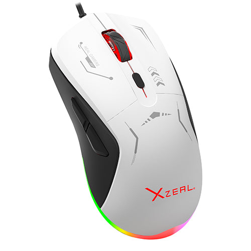 Mouse Gamer XST-401 Alámbrico Blanco-Negro