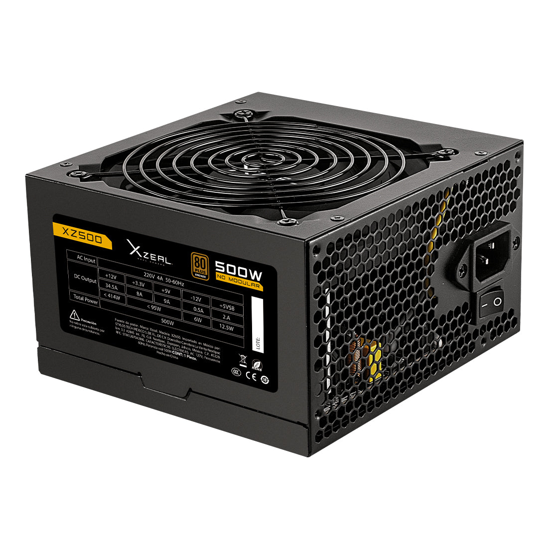 Fuente de Poder ATX 500W No Modular Color Negro
