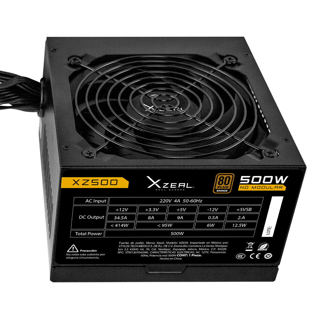 Fuente de Poder ATX 500W No Modular Color Negro
