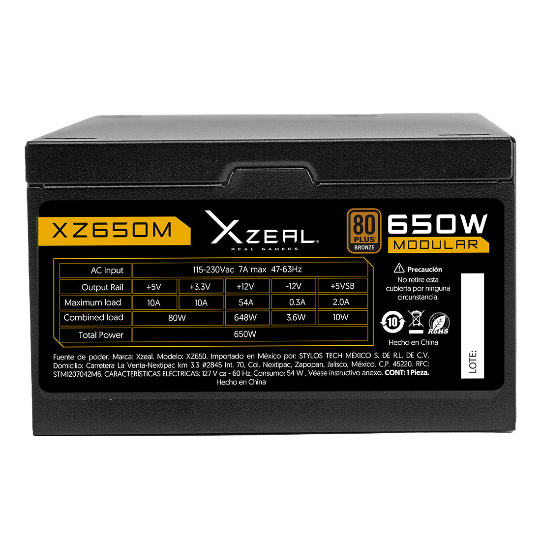 Fuente de Poder ATX 650W Modular Color Negro