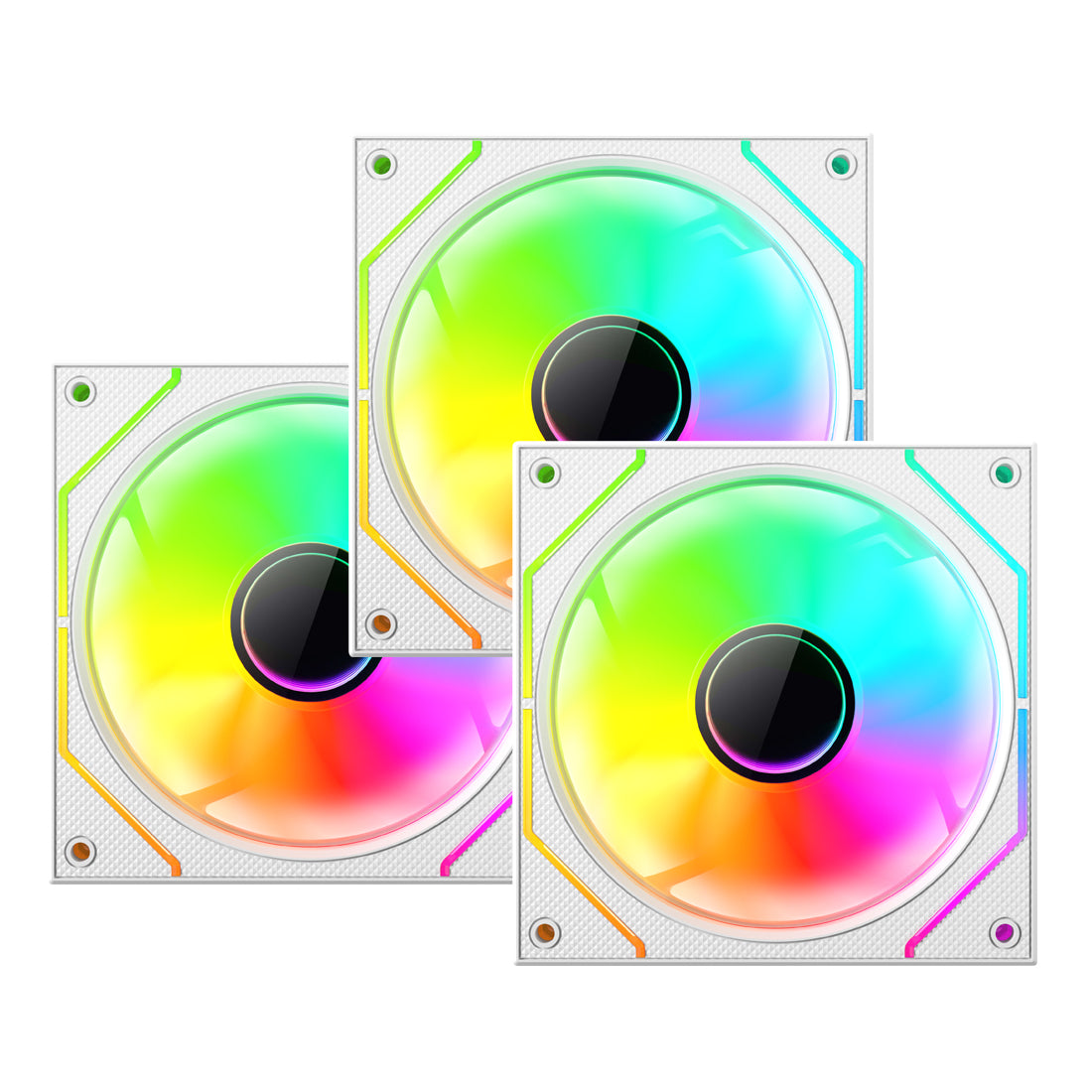 Kit 3 Ventiladores ARGB Color Blanco